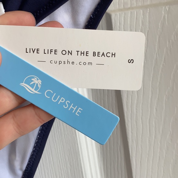 CUPSHE women’s yellow and navy bikini size Small - Picture 5 of 14